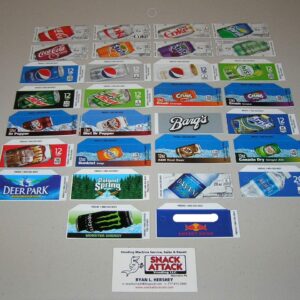 (30) COKE OR SODA VENDING MACHINE 12oz "CAN" VEND LABEL VARIETY PACK