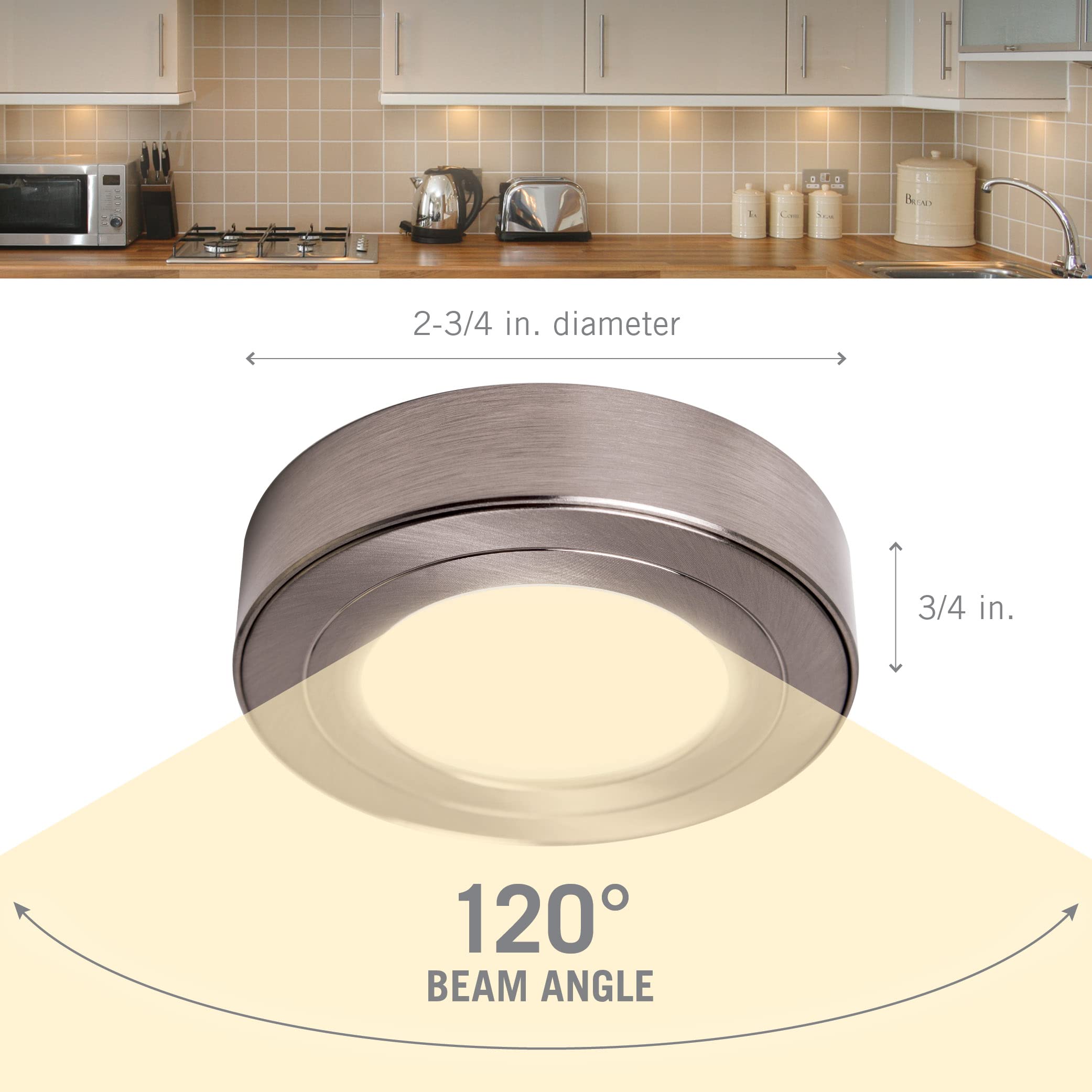 Armacost Lighting PureVue 233412 Dimmable LED Puck Light - Soft Bright White, White Finish