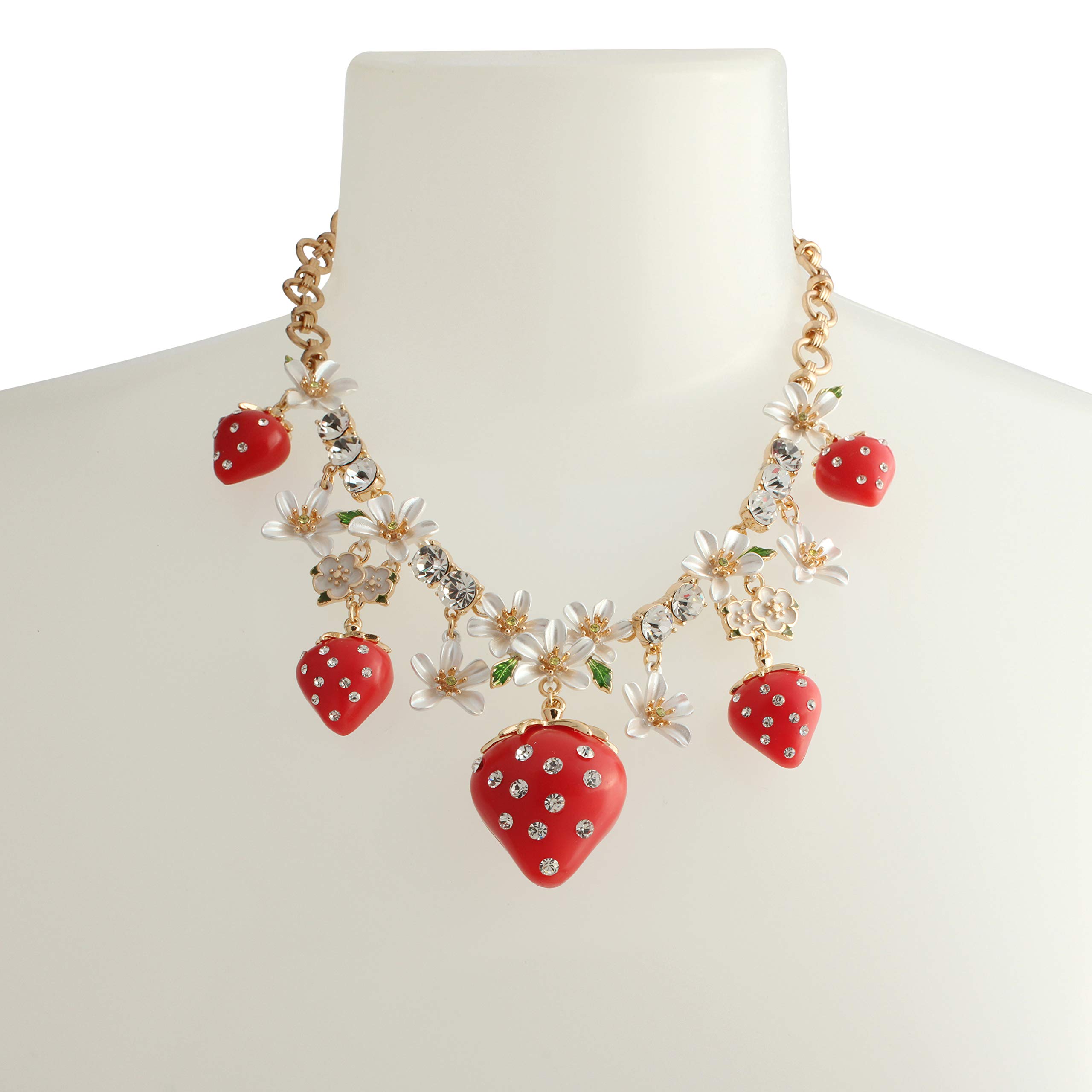 Betsey Johnson Strawberry Frontal Necklace