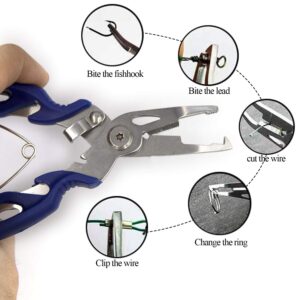 Pack of 201pcs Fishing Stainless Steel Split Rings 5 Sizes and Plier Set, Split ring capable of withstanding large tensile force and Fishing Plier Tool Kit for Saltwater Fishing Lure Connectors