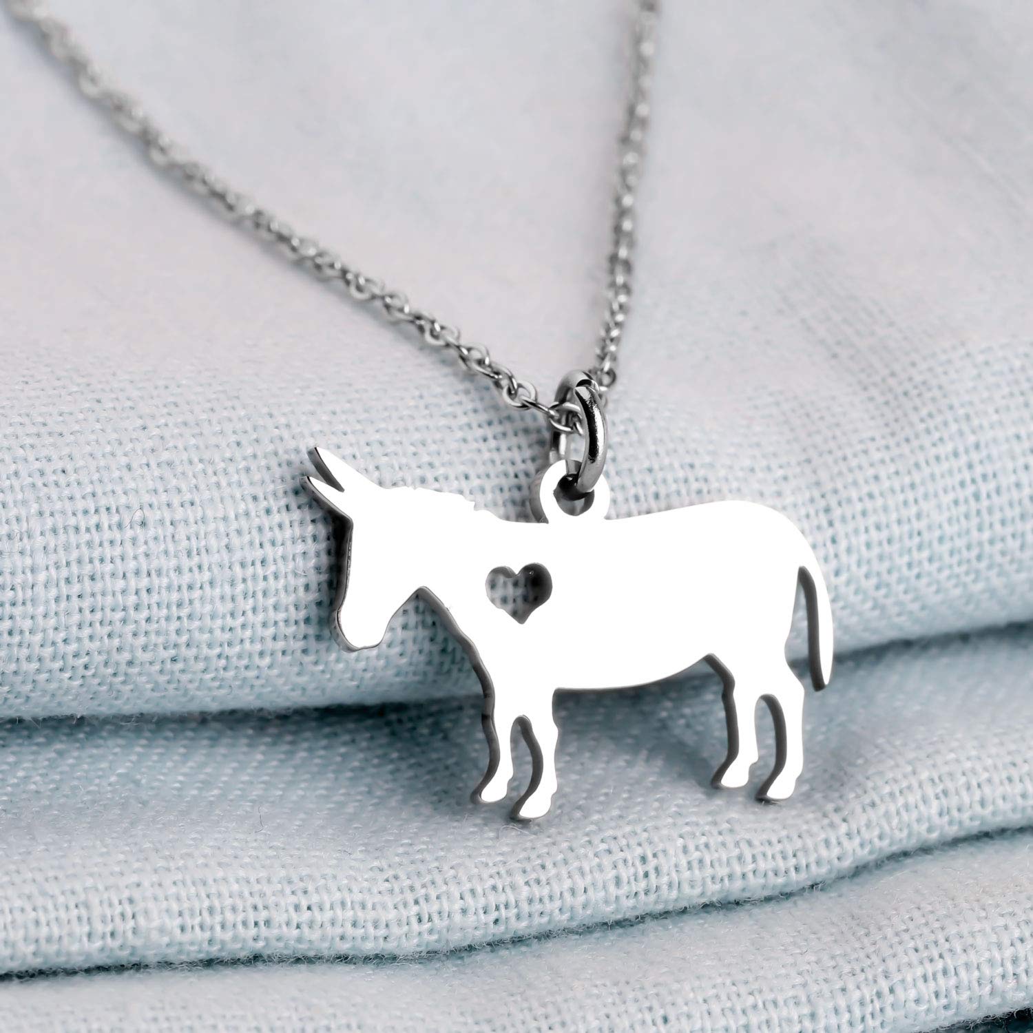 POTIY Donkey Gifts Donkey Pendants Necklace for Donkey Lovers Animal Lovers (necklace)