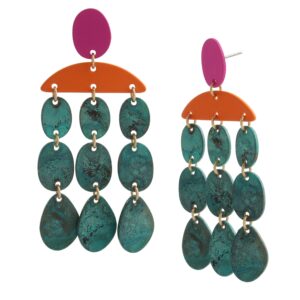 Patina Disc Chandelier Earrings