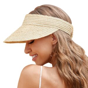 straw hats for women, visor hats for women beach hats for women sun hat womens straw hat made of natural raffia