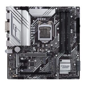 ASUS Prime Z590M-PLUS LGA 1200(Intel11th/10th Gen) microATX Motherboard (PCIe 4.0, 10 Power Stages, 3X M.2 Slot,Thunderbolt 4 Header,1Gb LAN, SPI-TPM Header,M.2 Socket -Key E Wireless,Aura Sync RGB)