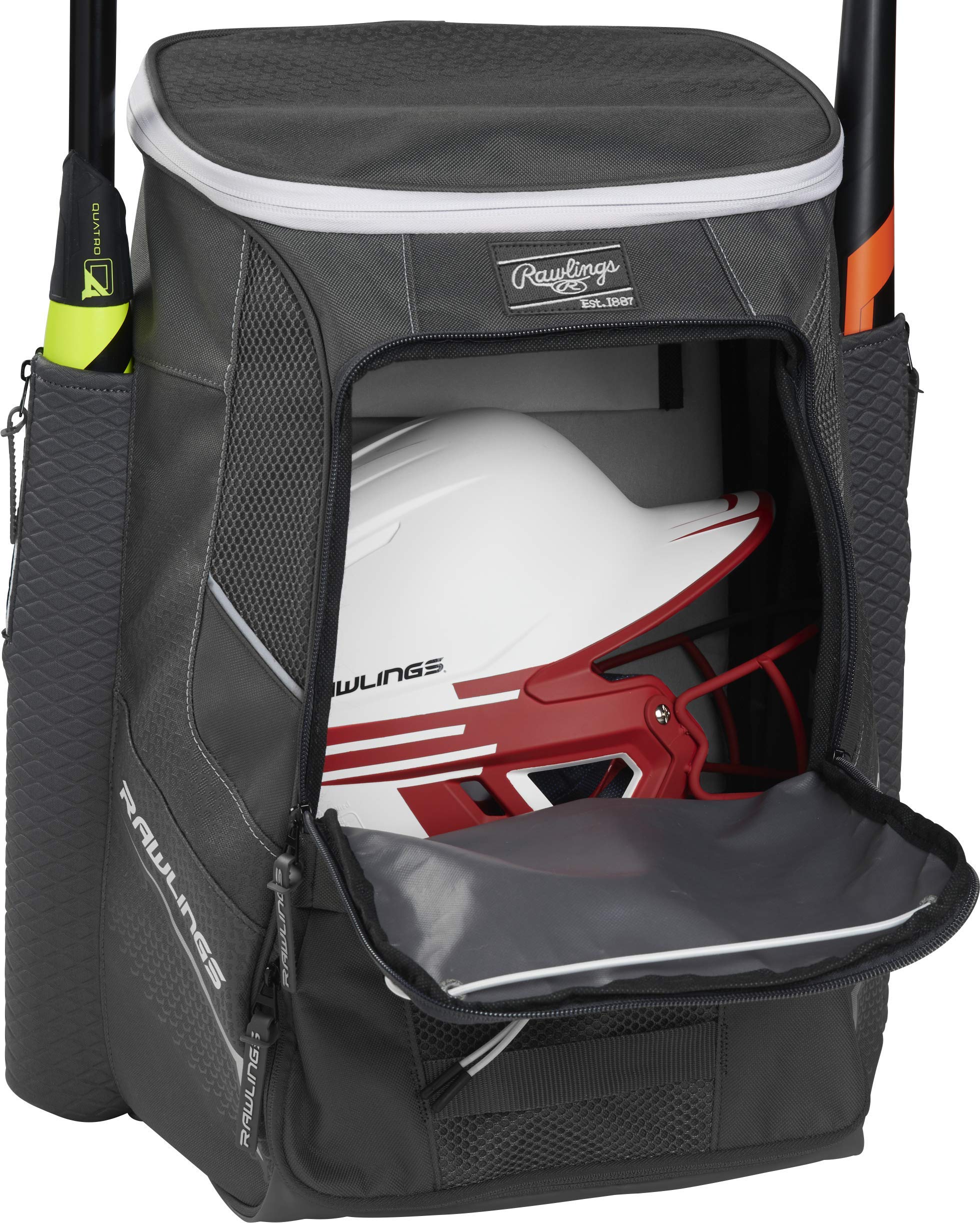 Rawlings | IMPULSE Backpack Equipment Bag | Baseball/Softball | Black