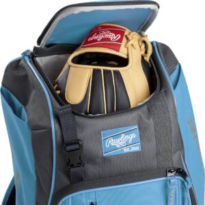 Rawlings | FRANCHISE Backpack Equipment Bag | Baseball / Softball | Columbia Blue