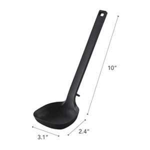 Yamazaki Home Tower Silicone Ladle - Ladle - Silicone, Black