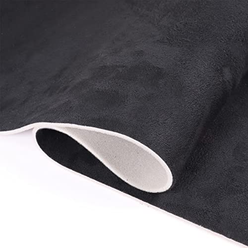 Suede Headliner Fabric with 1/9"(3mm) Foam Backing 60" W×54" L Suede Material Car Roof Headliner Fabric for Automotive Boat Home Ceiling Interior Replacement Repair - Black