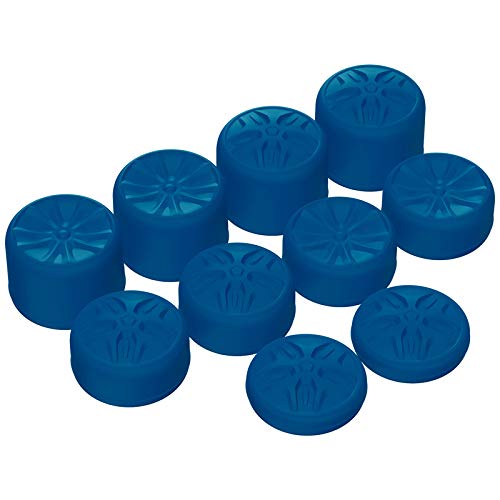 PlayVital Blue Ergonomic Analog Joystick Caps for Xbox Series X/S, Xbox One, Xbox One X/S, for PS5, for PS4, Switch Pro Controller - with 3 Height Convex and Concave - Pentagram & Rotary Wheels Design