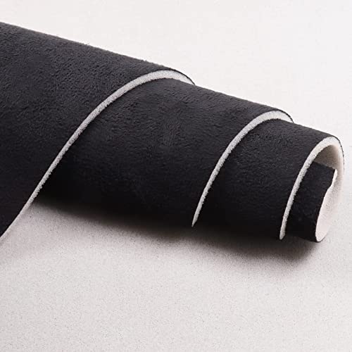 Suede Headliner Fabric with 1/9"(3mm) Foam Backing 60" W×54" L Suede Material Car Roof Headliner Fabric for Automotive Boat Home Ceiling Interior Replacement Repair - Black