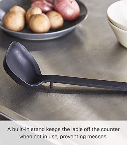 Yamazaki Home Tower Silicone Ladle - Ladle - Silicone, Black