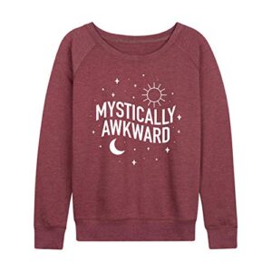 instant message - mystically awkward - ladies french terry pullover - size 2 x-large heather maroon