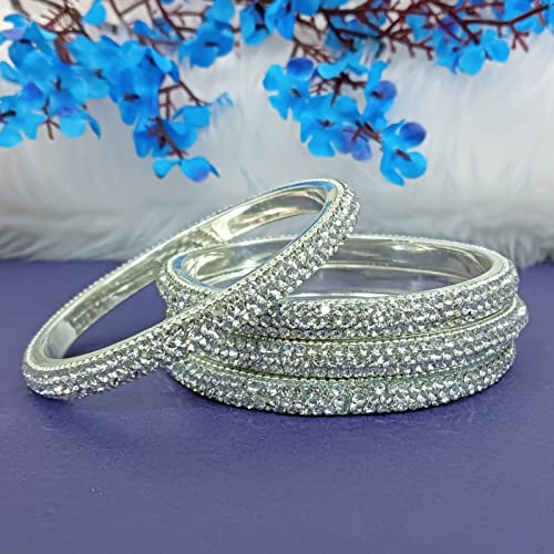 Efulgenz Indian Bangle Set Bollywood Style Rhinestone Crystal Bridal Bracelet Jewellery Set for Women