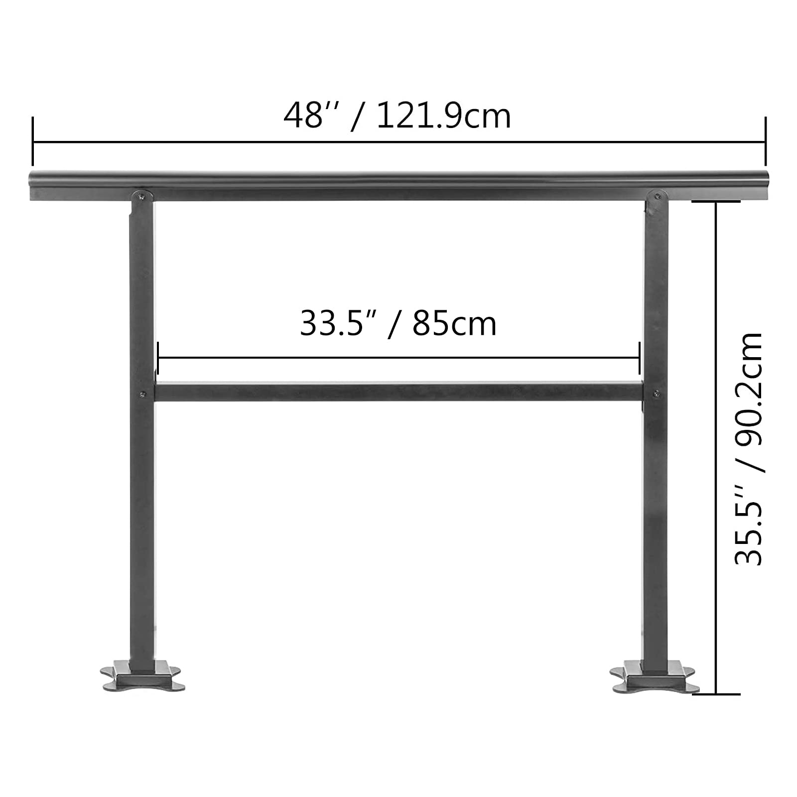 VEVOR Handrail for Outdoor Steps, 3-4 Steps Outdoor Handrail, Adjustable Aluminum Staircase Handrail, Thickened Stair Railings for Porch Railing, Deck Handrail