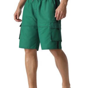 Nonwe Men's Swimming Shorts Lightweight Breathable Boardshorts with Drawstring Green 34