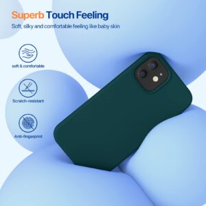 Miracase Compatible with iPhone 12 Case and iPhone 12 Pro Case, Liquid Silicone Gel Rubber Full Body Protection Shockproof Drop Protection Phone Case for iPhone 12/12 Pro 6.1 inch(Teal)