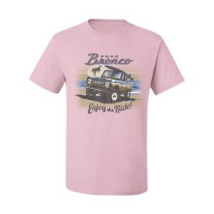 Classic Vintage Ford Bronco Enjoy The Ride Cars and Trucks Men's Graphic T-Shirt, Light Pink, Large