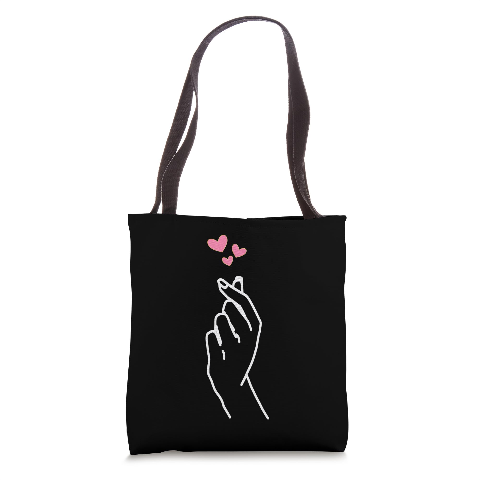 Korean Graphic Finger Heart Hand I Love You Kpop Merch K-pop Tote Bag