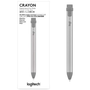 Logitech Crayon Digital Pencil for iPad Pro 12.9-Inch (5th, 6th Gen), 11-Inch (2nd, 3rd, 4th gen), iPad (7th, 8th, 9th and 10th Gen), iPad Air (3rd, 4th, 5th Gen), iOS 12.2 & Above - Grey