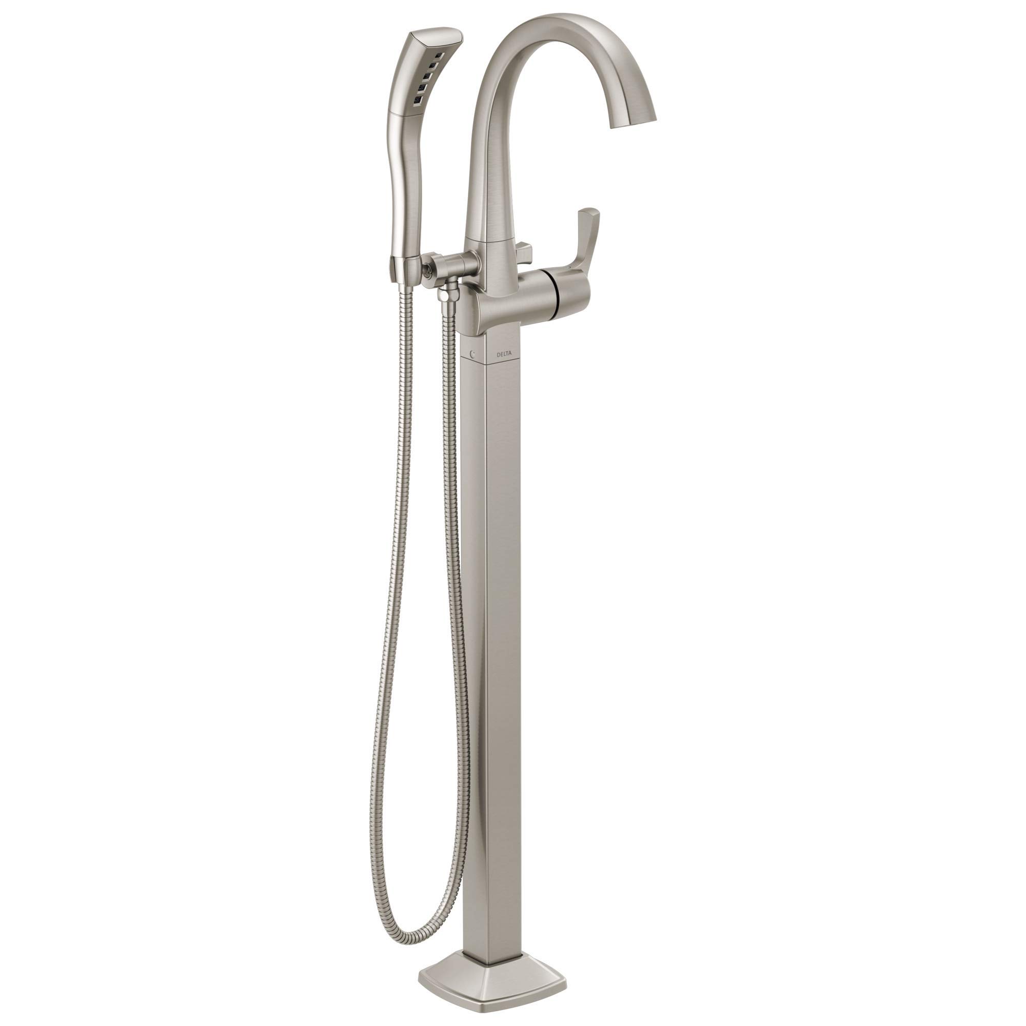 Delta DT4777SSFL Stryke Floor Mounted Tub Filler with Integrated Diverter and Hand Shower - Less Rough In Stainless