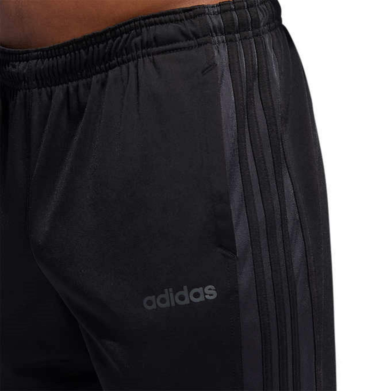 adidas Men's Essential Tricot Zip Pants (Large, Black/Carbon/Black)