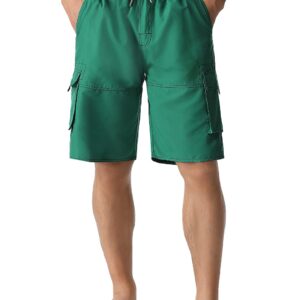 Nonwe Men's Swimming Shorts Lightweight Breathable Boardshorts with Drawstring Green 34