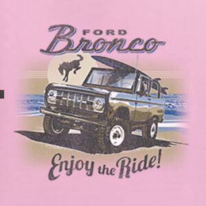 Classic Vintage Ford Bronco Enjoy The Ride Cars and Trucks Men's Graphic T-Shirt, Light Pink, Large