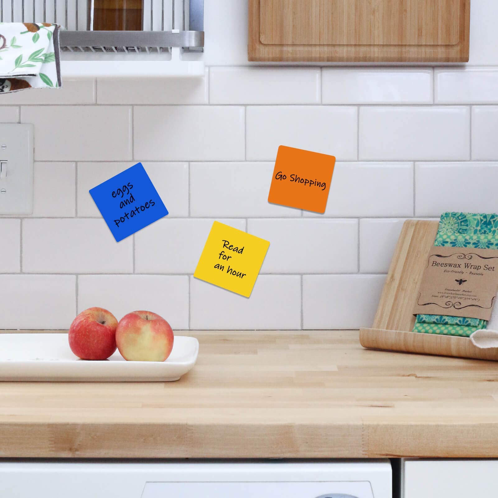 Dry Erase Sticky Notes Reusable - Reusable Dry Erase Stickers Non-Magnetic Whiteboard Stickers for Wall, PC, Wood, Bricks