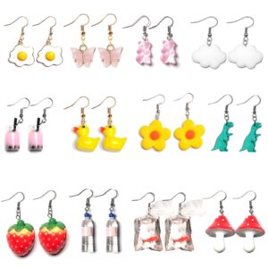 funny earrings fun cool earrings aesthetic cute funky alt unique novelty kawaii weird quirky dangly creative crazy indie kidcore y2k drop dangle earrings for women girls