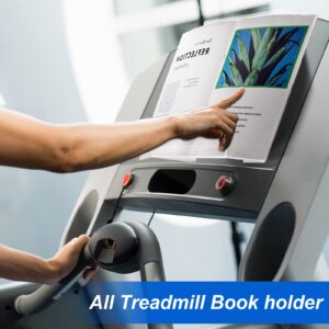 Jetec Treadmill Book Holder Clear Acrylic Universal Book Holder Compatible with Kindle, Flat Tablet, Nook, eReader Treadmill Book Holder Magazine Reading Rack for Home Office Gym Exercising