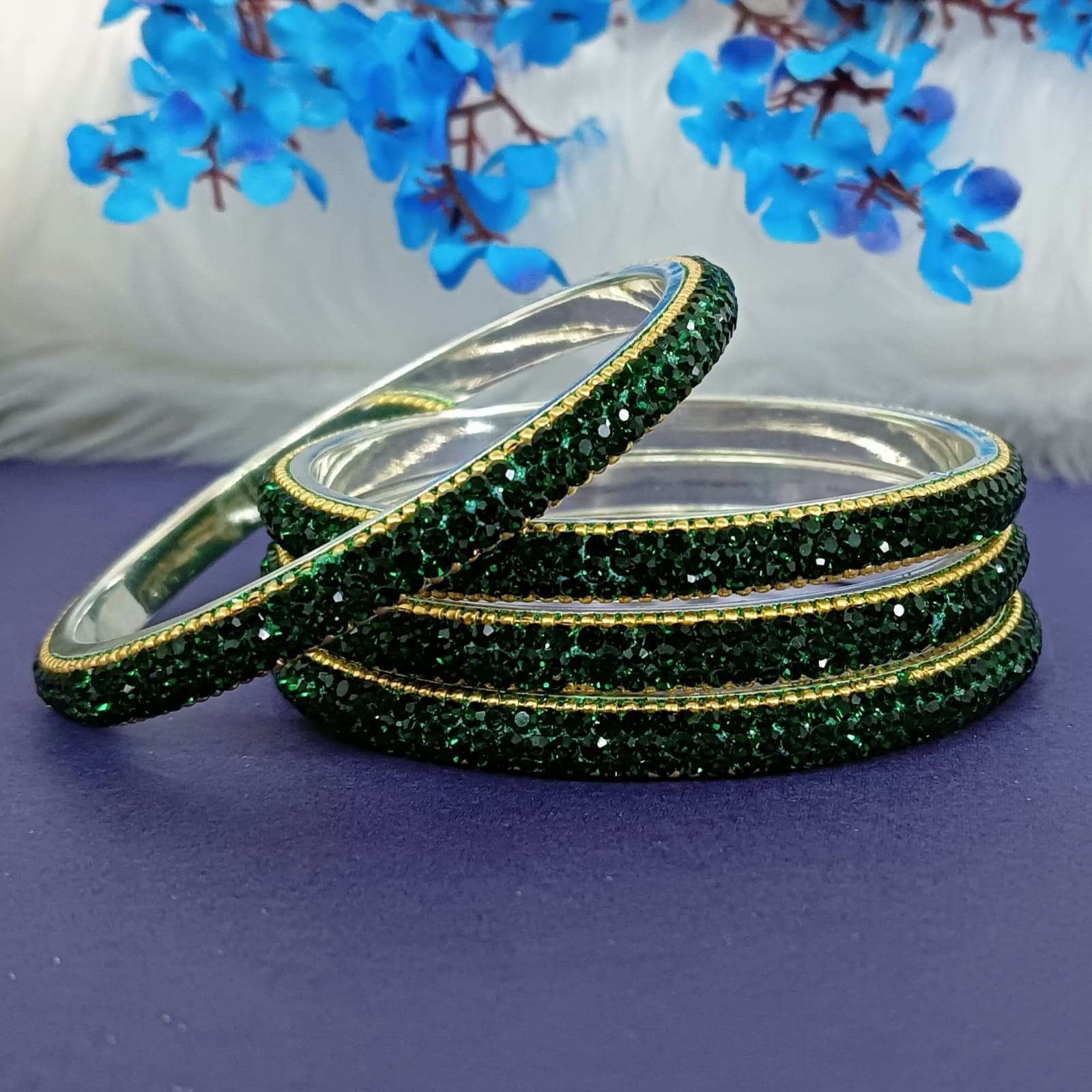 Efulgenz Indian Bangle Set Bollywood Style Rhinestone Crystal Bridal Bracelet Jewelry Set for Women