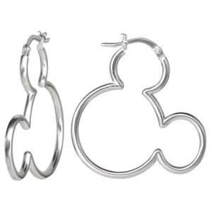 disney womens mickey mouse outline hoop earrings - mickey mouse earrings - disney sterling silver hoop earrings