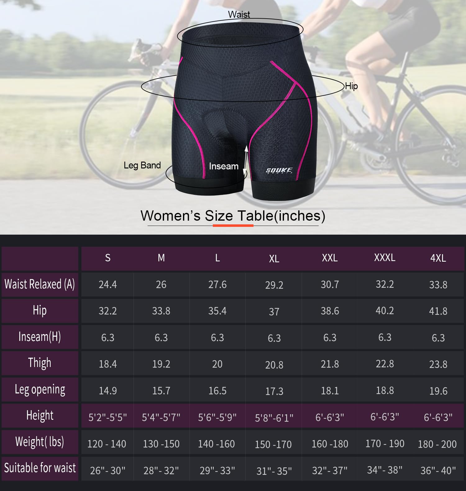 Eco-daily Cycling Shorts Women's 3D Padded Bicycle Bike Biking Underwear Shorts