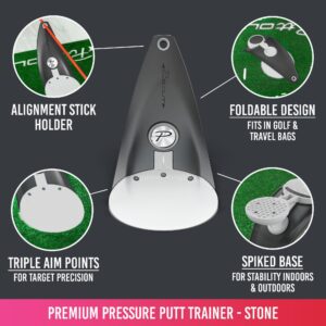 PuttOUT Premium Pressure Putt Trainer - Perfect Your Golf Putting (Stone)