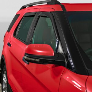 Voron Glass in-Channel Extra Durable Rain Guards for Ford Explorer 2011-2019, Window Deflectors, Vent Window Visors, 4 Pieces - 220116