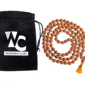 Wonder Care Certified Rudraksha Mala 5face(Panchmukhi) Authentic Genuine Rudraksha Beads Ornament Rosary Japa Mala Beads Necklace Puja | Prayer Beads | Meditation Beads (Rudraksha 10mm)