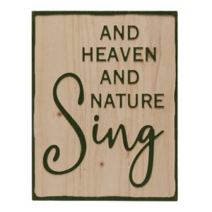 Creative Co-Op 17" L x 22" H Wood Laser Cut Décor and Heaven and Nature Sing, Green Wall Art, Multi