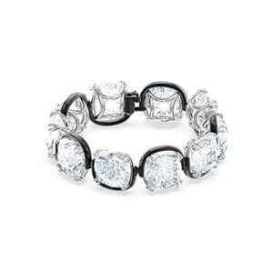 swarovski harmonia soft bracelet, large clear cushion-cut crystals on a mixed metal setting, from the harmonia collection