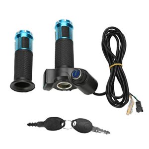 Throttle Set, Very Linear Acceleration, Throttle with LED Screen Handle with Key Knocker for Electric Bike 4 Colors(Blue)