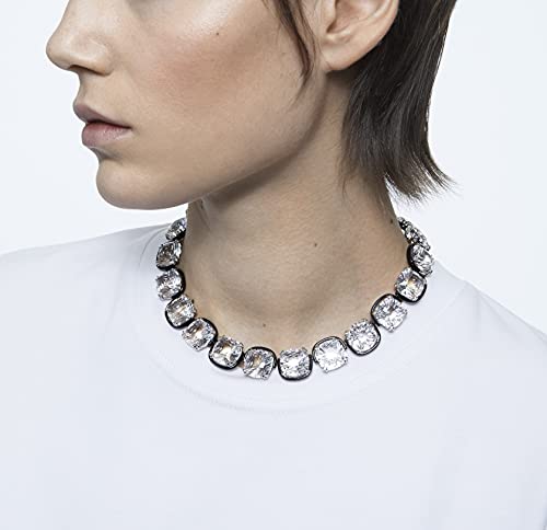 SWAROVSKI Harmonia All-Around Choker Necklace, Clear Cushion-Cut Crystals, Mixed Metal Finish Chain, Part of The Harmonia Collection