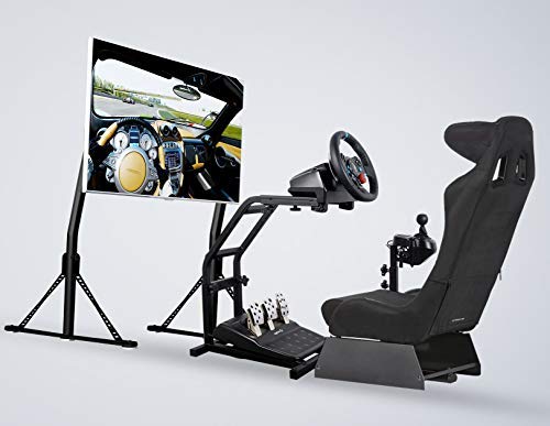 Oswerpon Racing Wheel Stand Fit for Logitech G25, G27, G29, G920 Steering Wheel Stand Height Adjustable Racing Simulator Gaming Stand - Wheel and Pedals Not Included