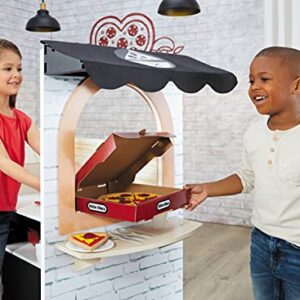 Little Tikes Real Wood Pizza Restaurant Wooden Play Kitchen Cook and Serve with Realistic Lights Sounds and Dual-Sided, 20+ Accessories Set, Gift for Kids, Large Toy for Girls & Boys Ages 3+