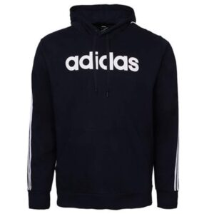 adidas Men's 3-Stripe Logo Hoodie, Navy, M