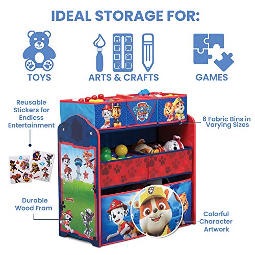 Delta Children Kids Table and Chair Set with Storage (2 Chairs Included) Plus Design & Store 6 Bin Toy Storage Organizer - Ideal for Arts & Crafts, Homeschooling, Homework & More, Nick Jr. PAW Patrol