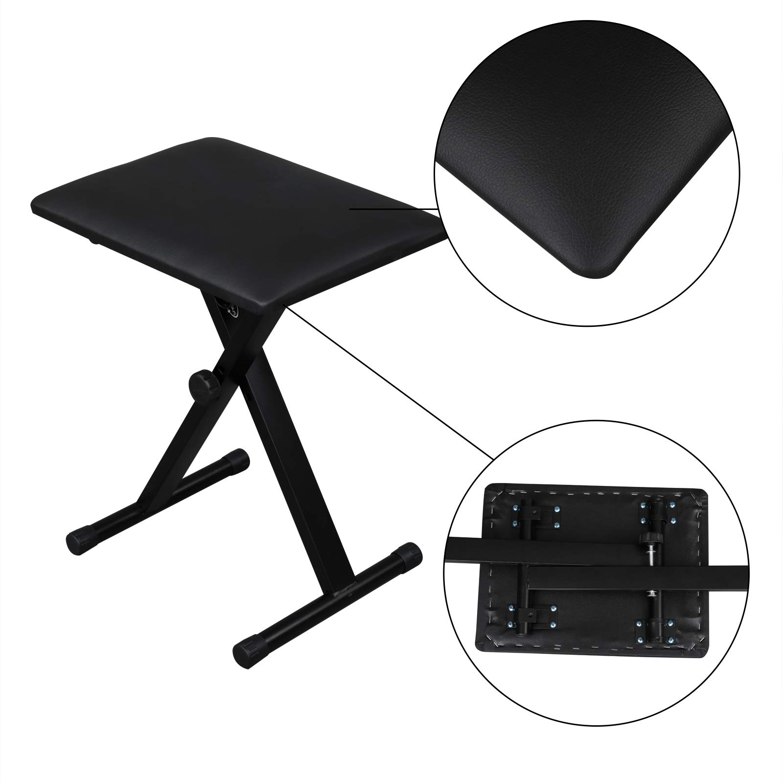 ShowMaven Heavy Duty Keyboard Stand and Bench, Adjustable Height and Portable (Double-X)