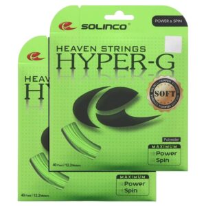 solinco hyper-g soft tennis string - 2 packs - choice of gauge (16g - 1.30)