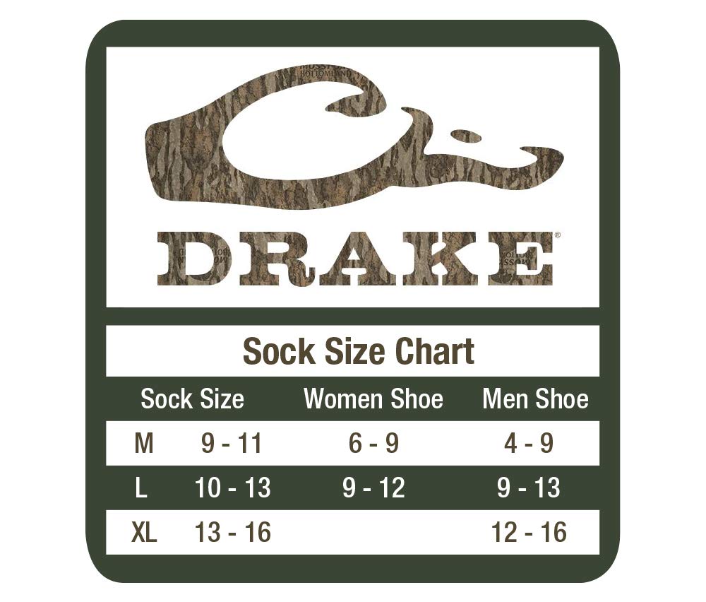 Drake Mens Heavyweight Merino Wool Wader Socks 1 Pair Pack (Charcoal, Shoe Size 9-13 - Sock Size Large)