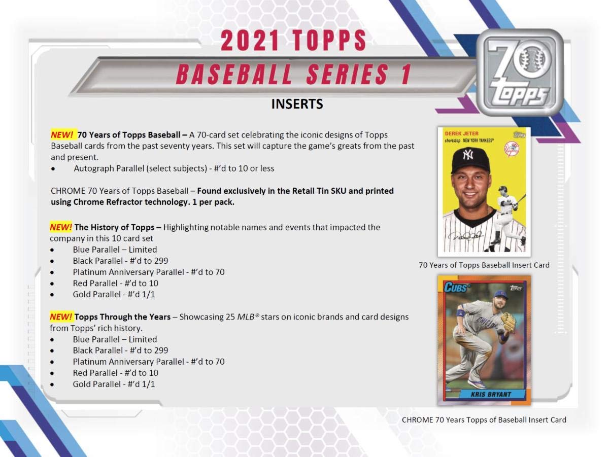 Topps 2021 Series 1 Baseball Hanger Pack