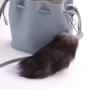 ASkinds Fox Tail Keychain Fox Tail Fur Keyring Soft Fluffy Bag Hanging Charm Pendant Key Handbag Pendant Accessories Gift for Women