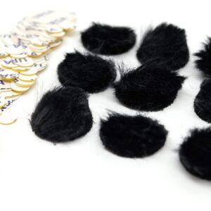 URSA Fur Circles - Mini Windshields for Lavalier/Lapel Microphones. Reduce Wind Noise & Clothing Rustle. Compatible with Sennheiser, RODE, Sanken, Tascam & More (9x Circles + 30x Stickies, Black)